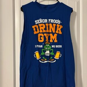 Blue Graphic Tank Top for Men